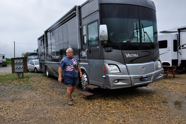 Lee Duquette and the RV ;of the two RV  Gypsies